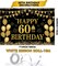 60th Birthday Decorations for Men Women - Happy 60th Birthday Banner Party decorations Cheers to 60 Years Birthday Party Suppiles Black Gold Backdrop for 60th Birthday Decor (71 x 45 inch)
